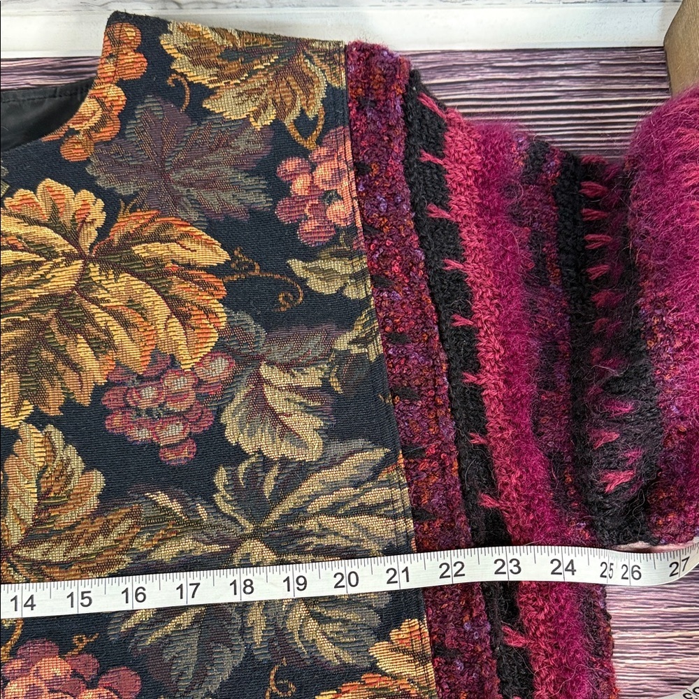 Floral and Grapevine Tapestry Jacket Knit Sleeves. Eclectic Grandma. Vintage - Picture 9 of 14